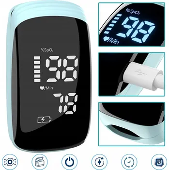 Pulzní Oxymetr na prst, automatické zapnutí/vypnutí, USB-C, přenosný