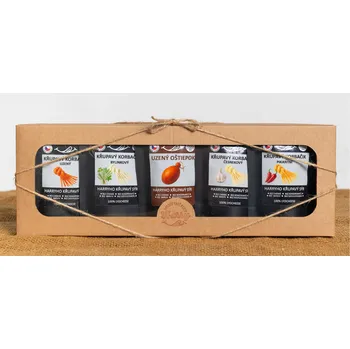 Dárková krabička Křupavý sýr Dárková sada 5 druhů lyo korbáčiků od Bači (Křupavý sýr Dárková sada 5 druhů lyo korbáčiků od Bači)