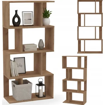 Knihovna Otevřený regál na knihy, pořadače, dub CRAFT zlatý, MODULÁRNÍ 67x141x30