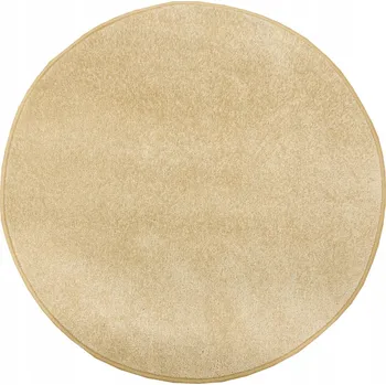 Koberec Průměr 100 cm KULATÝ BÉŽOVÝ KOBEREC KOBEREC NA PLSTI DO OBRAZOVÉHO POKOJE