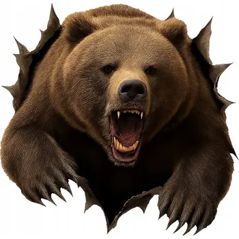 Samolepicí dekorace na vozidlo NÁLEPKA na auto | MEDVĚD Strašidelný Divoký BEAR WILD NATURE