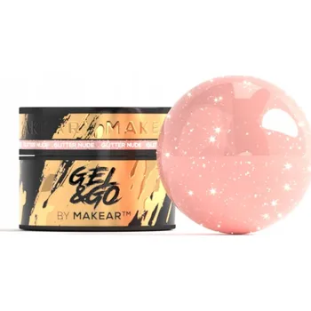 Lak na nehty Stavební gel s částečkami, bez pilování, Nude 15ml