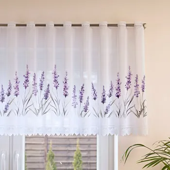 Záclona Olzatex Žakárová vitrážová záclona levandule bílá/fialová