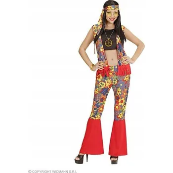 Karnevalový kostým Kostým hippies, květinový vzor, 70. léta, XL