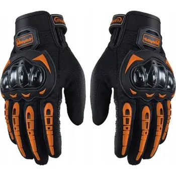 Moto rukavice ORANŽOVÉ LETNÍ MOTOCYKLOVÉ RUKAVICE KRÁTKÉ DOTYKOVÉ PRO MOTO SKÚTR ČTYŘKOLKU XXL