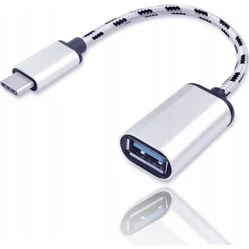 Datový kabel OTG kabel USB 2.0 na USB-C, stříbrný
