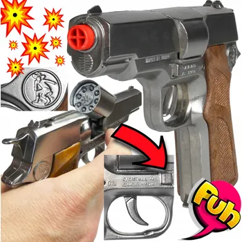 POLICEJNÍ PISTOLE NA SLEPÉ NÁBOJE KOVOVÝ COLT GONHER REVOLVER ZVUKOVÝ HLASITÝ