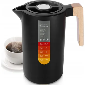 Termos na nápoje YUANJ 1 l Vložka Nerezová Ocel Džbán na kávu ČERNÝ