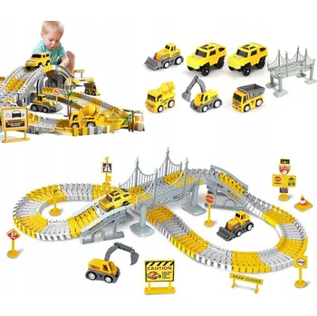 ostatní stavebnice AUTODRÁHA STAVEBNICE SADA 6x AUTÍČKA DRÁHA PŘÍSLUŠENSTVÍ 329 dílků