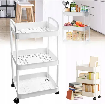 Servírovací stolek MOBILNÍ BAR NA KOLEČKÁCH REGÁL KUCHYŇSKÝ STOLEK VOZÍK KOUPELNOVÝ VOZÍK 3