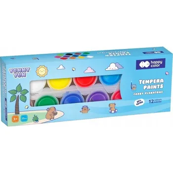 Vodová barva PLAKÁTOVÉ BARVY 12 BAREV 25ML KAPYBARA YUMMY YUM HAPPY COLOR