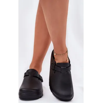 Dámské pantofle Dámské Pěnové Pantofle S Páskem A Přezkou Larinie Barva: Černá, Velikost: 36