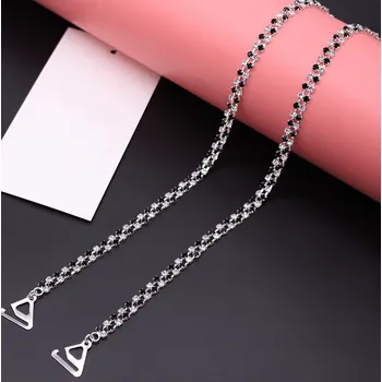 Souprava šperků B-TOP Ramínka zdobená stříbrnými a černými krystaly