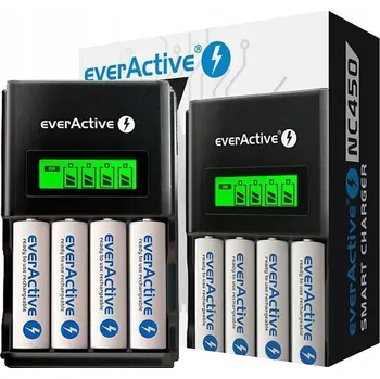 Nabíječka baterií Nabíječka baterií Ni-MH R6/AA, R03/AAA everActive NC-450 Black Edit