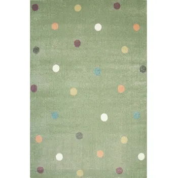 Koberec KOBEREC PASTELOVĚ ZELENÝ DO DĚTSKÉHO POKOJE S TEČKAMI LIMA 140x190 cm