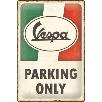 Plechová cedule Postershop Plechová cedule: Vespa - Parking Only Italian - 30x20 cm