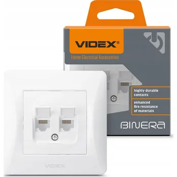 Elektrická zásuvka Počítačová Elektrická zásuvka 2xRJ45 kat. 6 bílá VIDEX