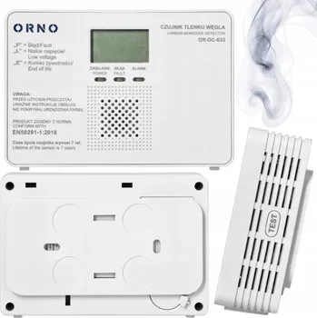 Bezpečnostní detektor Detektor Detektor oxidu uhelnatého BEZDRÁTOVÝ NA BATERIE S ŽIVOTNOSTÍ 7 LET