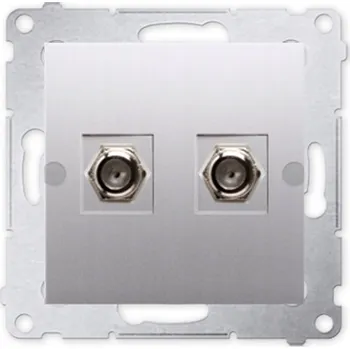 Elektrická zásuvka Anténní zásuvka nástěnná Kontakt-simon stříbrná
