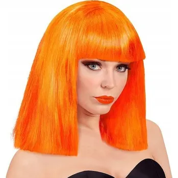Karnevalová paruka PARUKA SHOWGIRL ORANŽOVÁ, ROVNÉ VLASY S OFINOU