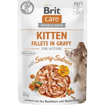 Krmivo pro kočku BRIT Care Cat Kitten Savory Salmon Pouch - vlhké krmivo pro kočky - 85 g