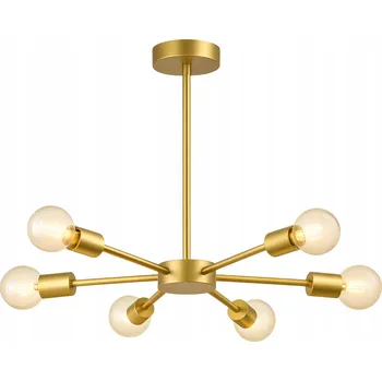 LED závěsné svítidlo lustr zlatý 6x E27 MODERNÍ kovový GLAMOUR lesklý