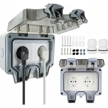 Elektrická zásuvka VODĚODOLNÁ ZAHRADNÍ ZÁSUVKA VENKOVNÍ IP66 VODOTĚSNÁ ZÁSUVKA 250V