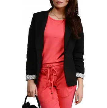 Dámské sako Sako bavlněné s ohrnovacími rukávy černé teplákové XL/42