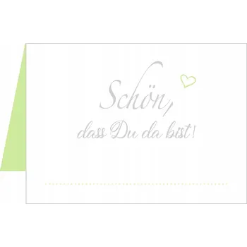 Vánoční ozdoba Svatební vinětky na stůl, vizitky, zelená srdce, 40 ks V NĚMČINĚ