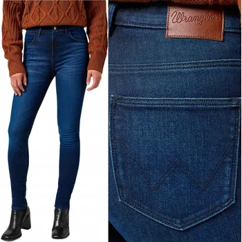 Dámské džíny Wrangler HIGH SKINNY vysoké tmavé dámské džíny úzké nohavice W29 L34