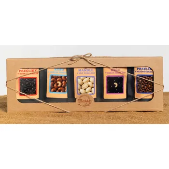 Dárková krabička Dárková sada křupavých preclíků a sladkých mandlí mix 5ks (Dárková sada křupavých preclíků a sladkých mandlí mix 5ks)