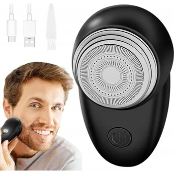 MINI HOLICÍ STROJEK PÁNSKÝ PŘENOSNÝ HOLICÍ STROJEK ČERNÝ + MALÝ ŠTĚTEČEK