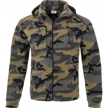 Pánské oblečení Fleecová mikina s kapucí na zip 340 JHK Premium maskáčový XXL