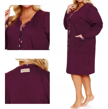 Dámský župan Doctornap Dámský bavlněný župan na zip SMZ 7319 burgundy plus 3XL