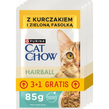 Krmivo pro kočku Vlhké krmivo pro kočky Cat Chow Kuře se zelenými fazolkami kapsička 4x85 g