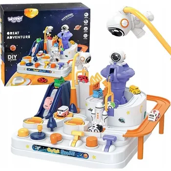 autodráha INTERAKTIVNÍ DRÁHA S PŘEKÁŽKAMI PRO AUTA DOBRODRUŽSTVÍ ASTRONAUTA AUTÍČKA DRÁHA WOOPIE