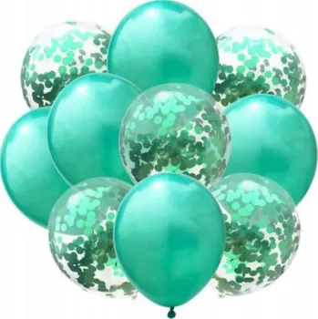 Balónek SADA BALÓNKŮ NA HELIUM/VZDUCH S KONFETAMI 10 KS MODRÉ BALÓNKY