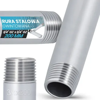 Vodovodní potrubí ZÁVITOVÁ TRUBKA 3/4 VNĚJŠÍ ZÁVIT 200 mm Spojka Potrubní spojka Pozinkovaná Ocel EM