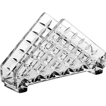 Crystal Bohemia skleněný stojánek na ubrousky 17 cm