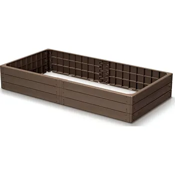 Vyvýšený záhon Prosperplast Vyvýšený záhon plastový BASE WOODY 149,2×75,6 cm – zahradní záhon, hnědý / cihlový 1150/1 ZAHRADA Sklad6 1150_1 (ZAHRADA Sklad6 )