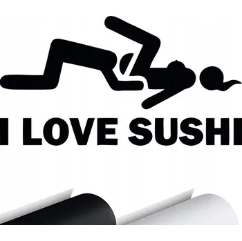 Samolepicí dekorace na vozidlo SAMOLEPKA na auto | I LOVE SUSHI Miluji Legrační JDM 13x7 Foliová