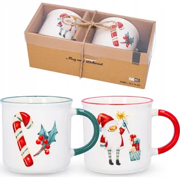 Hrnky Cadro Vánoční porcelánové hrnky 2 ks 300 ml