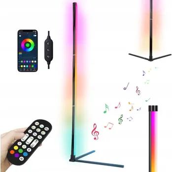 Stojací lampa LED RGB STOJACÍ LAMPA 155CM DYNAMICKÁ ZMĚNA BAREV DÁLKOVÝ OVLADAČ