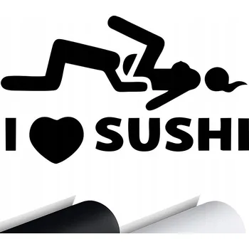 Samolepicí dekorace na vozidlo SAMOLEPKA na auto | I LOVE SUSHI Miluji Vtipná JDM 13x8 Foliová