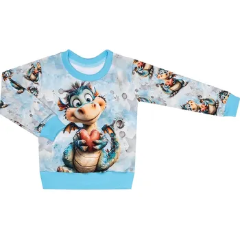 Mikina bez kapuce - Dráček Velikost: 86