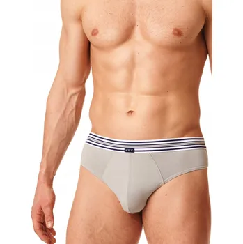 Slipy Pánské slipy KEY MPP 273, 2 ks, gumová bavlna námořnická modrá /šedá, M