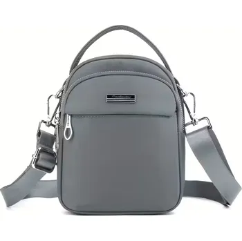 Dámská malá nylonová kabelka na mobil Barva: Šedá