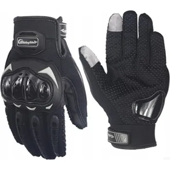 Moto rukavice ČERNÉ LETNÍ MOTOCYKLOVÉ RUKAVICE KRÁTKÉ DOTYKOVÉ PRO MOTORKU SKÚTR ČTYŘKOLKU M