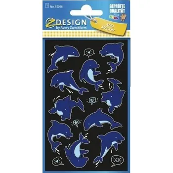 samolepka NEONOVÉ fóliové Samolepky Z-Design - Delfíni, 1 arch (1/14), transparentní fólie