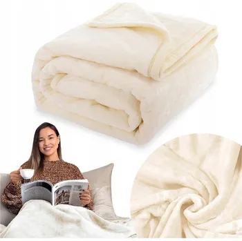 Prostěradlo Pled Łóżkoholicy akryl 160 cm x 200 cm béžový